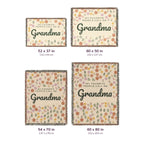 Four Cream woven cotton blankets lie side by side on white, labeled 52 x 37, 60 x 50, 54 x 70 and 60 x 80 inches, with cm equivalents.
